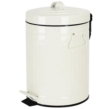 

Bathroom Trash Can with Lid, Trash Can for Bedroom Office Suitable for Bathroom, Bedroom, Office, Desk, 5 Liters, White
