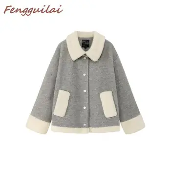 

FENGGUILAI Lamb Wool Coat Female Winter Korean Loose Sheep Hair Velvet Fur Coat Jacket High Quality Streetwear Women Coat