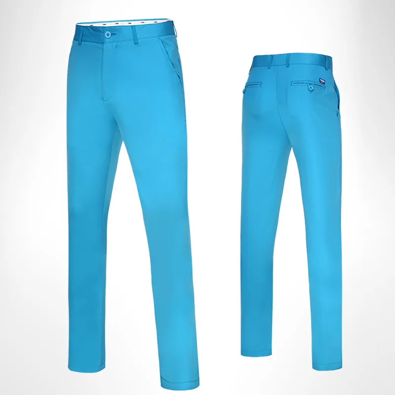 Мужская одежда для гольфа, длинные штаны, дышащие летние быстросохнущие штаны с эластичной резинкой на талии, тонкие мягкие XR-Hot - Цвет: Blue