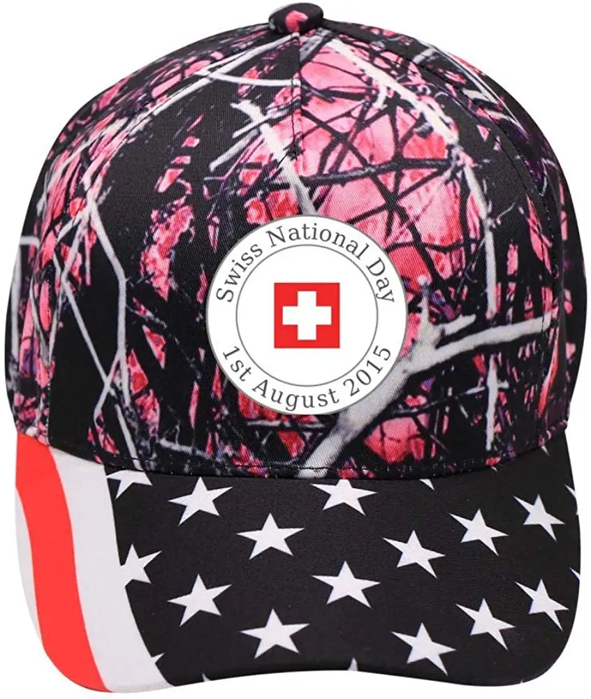 Унисекс Швейцарский национальный день 1st August бейсболки хлопковая ткань регулируемые американские элементы уличные шапки