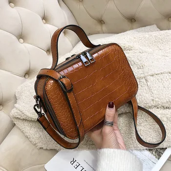 

Crocodile pattern Leather Crossbody Bags For Women 2019 Fashion Small Solid Colors Shoulder Bag Female Handbags and Purses