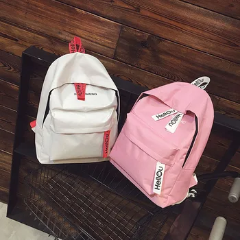 

Hot Women Travel Backpack Canvas Letters Zipper Rucksack Lady Casual Backpacks hh88