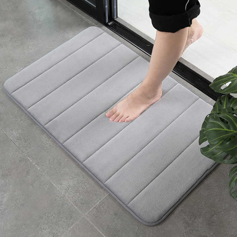 1pc 40x60cm Family Bath Mat Non-slip Bathroom Carpet Fine Flannel Memory Foam Kitchen Floor Decoration | Дом и сад