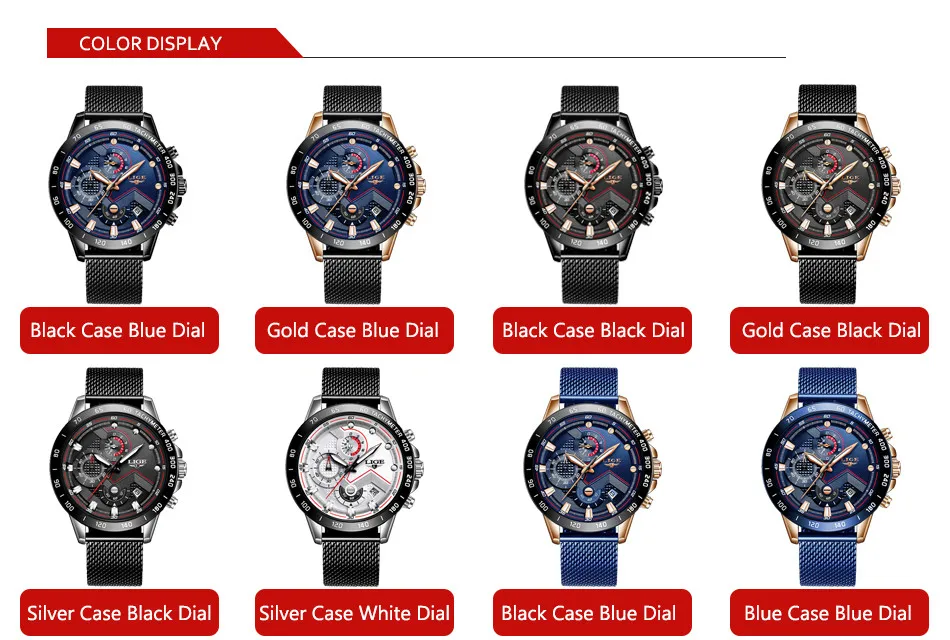 LIGE новые деловые мужские часы лучший бренд Роскошные наручные часы кварцевые синие часы мужские водонепроницаемые спортивные хронограф Relogio Masculino