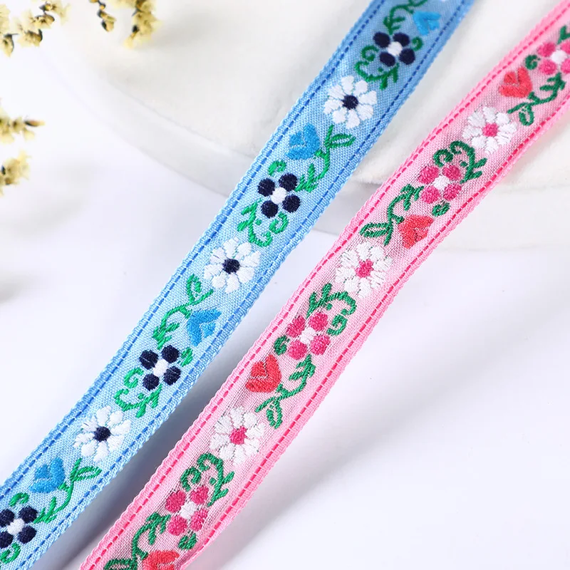 10 야드 자수 민족 자카드 웨빙 짠 테이프 레이스 트림 리본 2cm 꽃 드레스 칼라 부족 boho DIY 의류 레트로 미아오