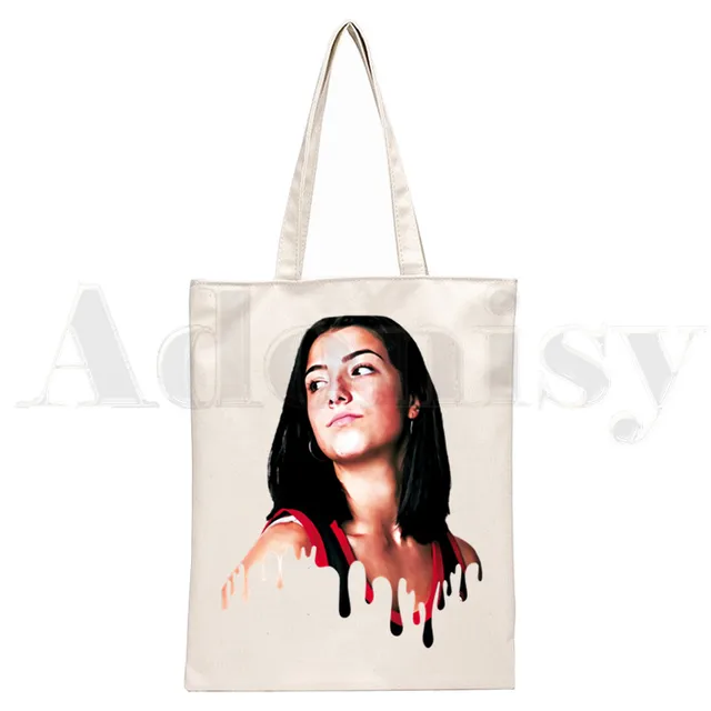 Ice Coffee Splatter Charli Damelio Harajuku Anime Handbags Shoulder Bags Casual Shopping Girls Handbag Women Elegant Canvas Bag J