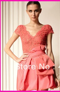 same as picture vestido de festa Заказные водяные дыни шапочки ручной работы рукав кружева Короткие Вечерние Выпускные платья Коктейльные платья - Цвет: same as picture