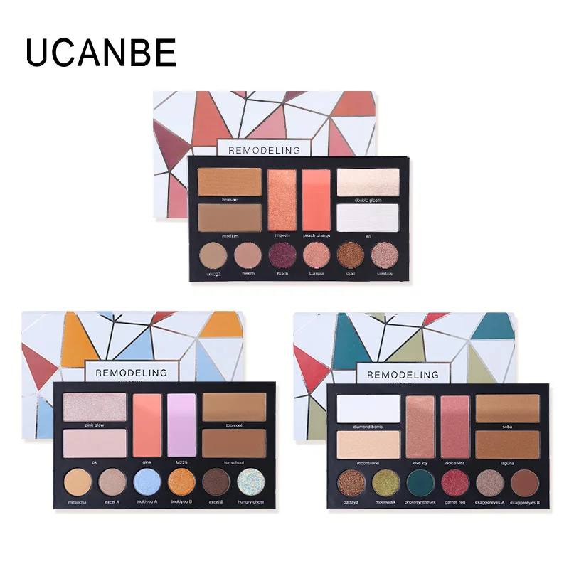 UCANBE Brand Eyeshadow Makeup Set Eye Shadow+Bronzer Contour+Blusher+Highlighter Glitter Shimmer Matte Pigment Powder Cosmetics UCANBE Brand Eyeshadow Makeup Set Eye Shadow+Bronzer Contour+Blusher+Highlighter Glitter Shimmer Matte Pigment Powder Cosmetics