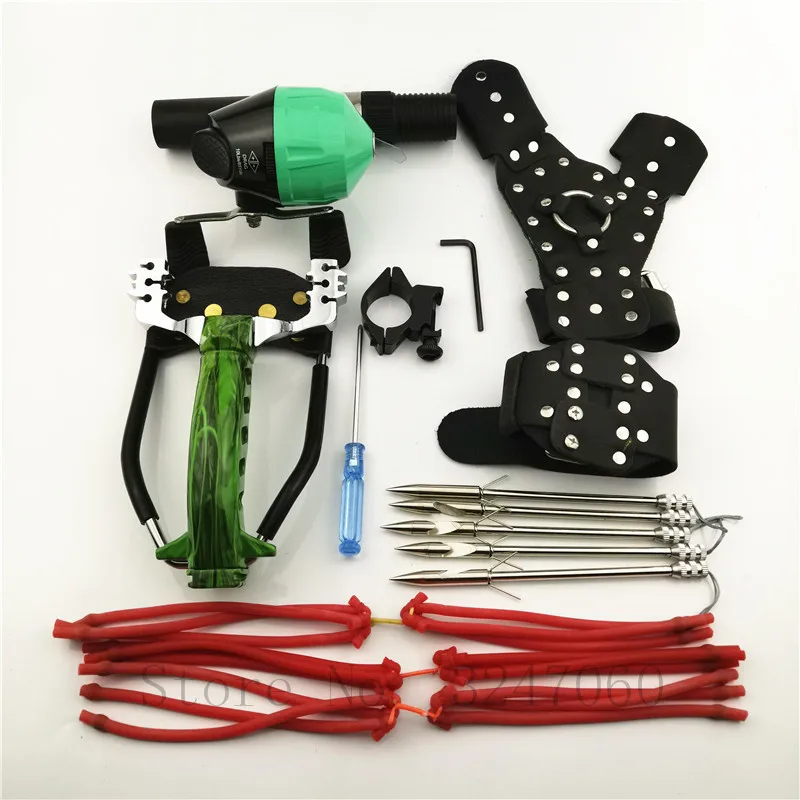Green Set C Left Мощный открытый охотничий костюм для стрельбы рыбы Рогатка прецизионная стрельба лук Стрела стрельба рыба Лук Взрослый стрельба Набор - Цвет: Green Set C Left
