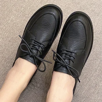 

2020 Spring Black Beige Women Loafers Flat Shoes Round Toe Low Heel Lady Shoes Woman Casual Shoes Size 35-40 21801AYY4342