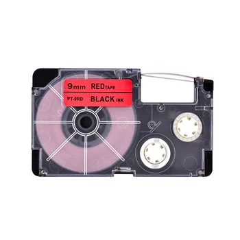 

10pcs/lot Label Tapes XR-9RD for Casio Tape Cartridge 9mm Black on Red Compatible for Casio EZ-label Printer KL-120