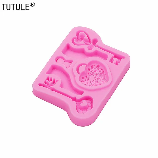 Csontváz Kulcs Rugalmas Penész Gyanta Polimer Agyag Ételek Biztonságos Fondant Csokoládé-Rezin, Agyag, Fondant, Gumi Paszta, Cukorkák, Csokoládé - Image 5