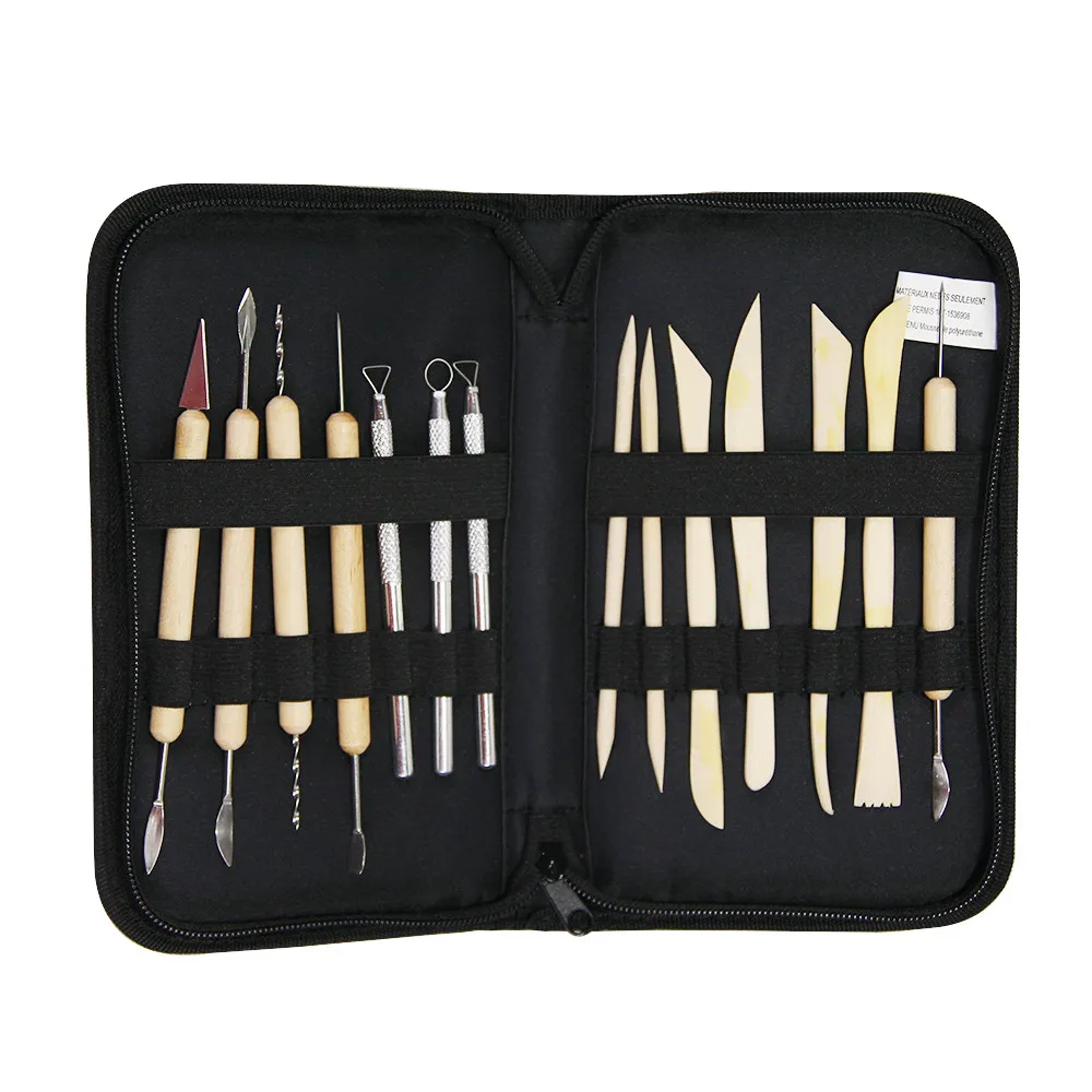 XUQIAN 14pcs High Quality with Ceramic Art Sculpture Wood Pottery Tools And Metal Ceramic Polymer Clay Modeling Tools Set L0055 43pcs pottery clay sculpting tools double sided ceramic clay carving tool with carrying case bag for pottery modeling smoothing