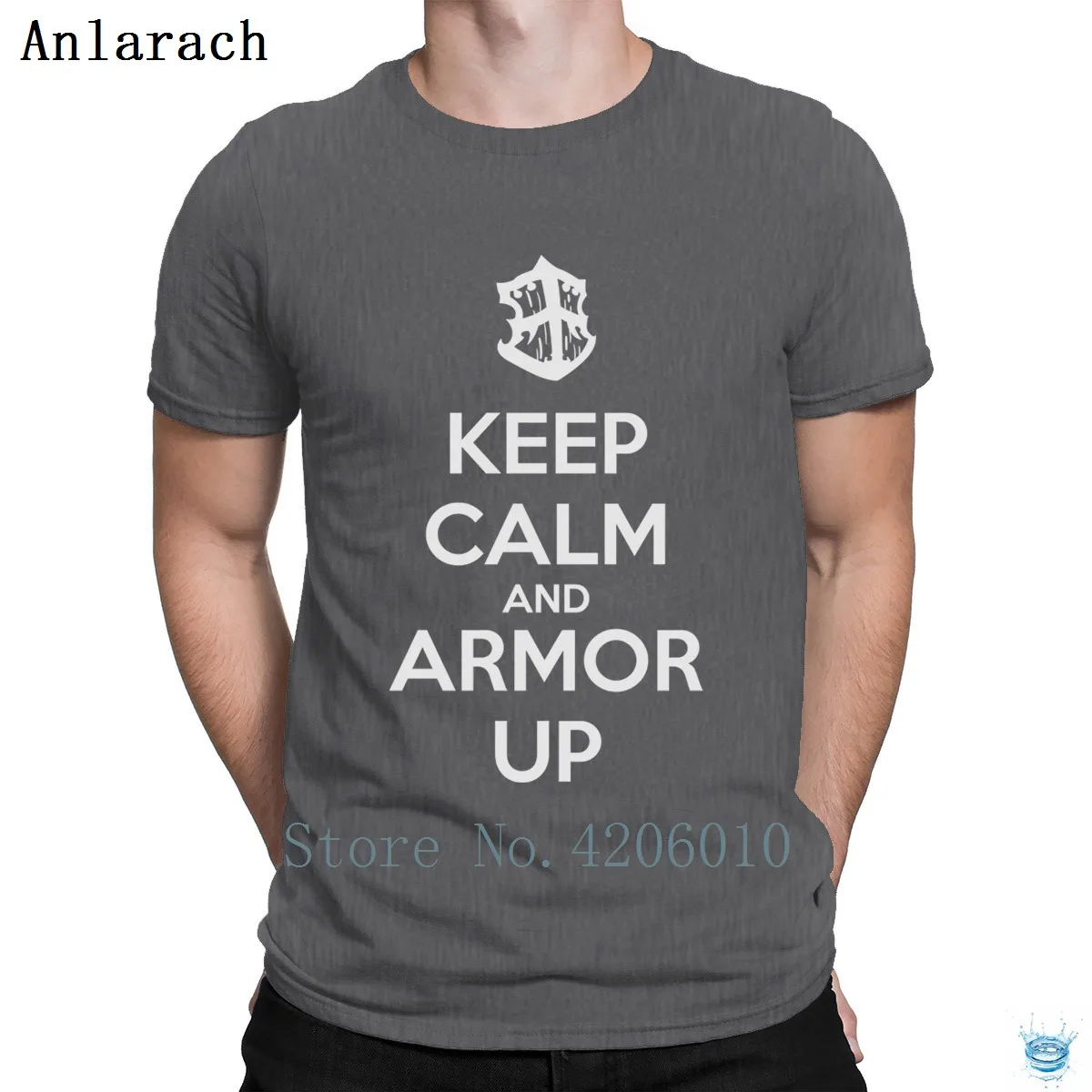 Футболка Keep Calm And Armor Up,, принт, высокое качество, Мужская футболка, базовая, тонкая,, модная