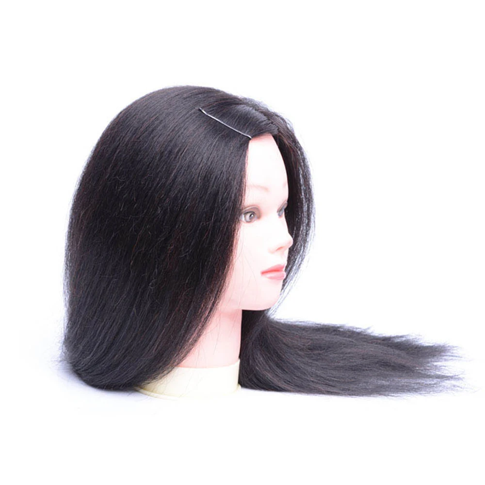

80% Human hair Training Head Can Be Curly Professional Mannequin Hairdressing Dolls Head Female Mannequin Hairdressing Styling