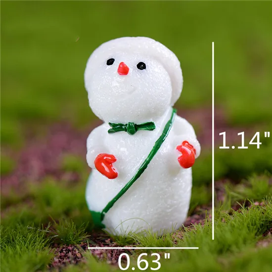Snowman 1 Рождественская миниатюрная фигурка для украшения гирлянды Санта-Клаус, статуя из смолы, украшение автомобиля, рождественские украшения-игрушка, подарки для детей - Цвет: Snowman 1