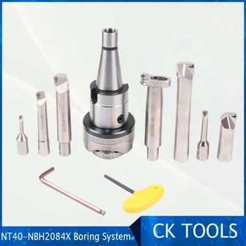 Cheap Working Range 8-320mm M16 NT40 NBH2084X High Precision 0.005 NBH 2084 Boring Head With 7Ppcs XBJ Boring Bars CNC Boring Tools