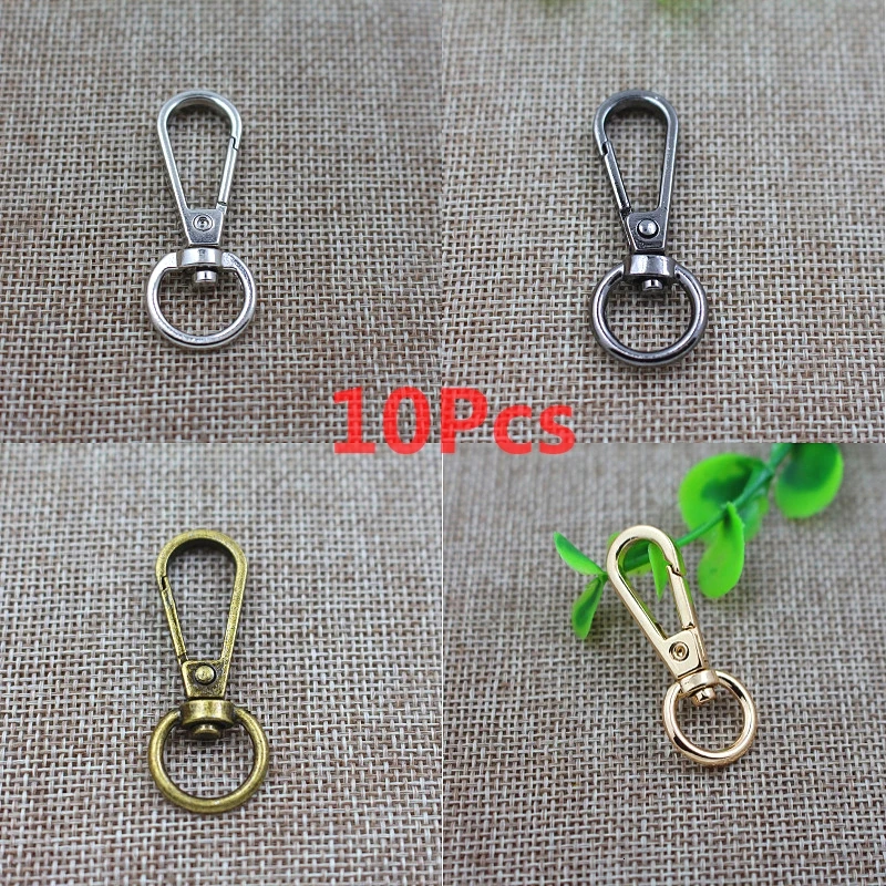 

10pcs Gold Silver Bronze Swivel Lobster Clasp Clips Key Hook Keychain Split Key Ring Findings Clasps For Keychains Making