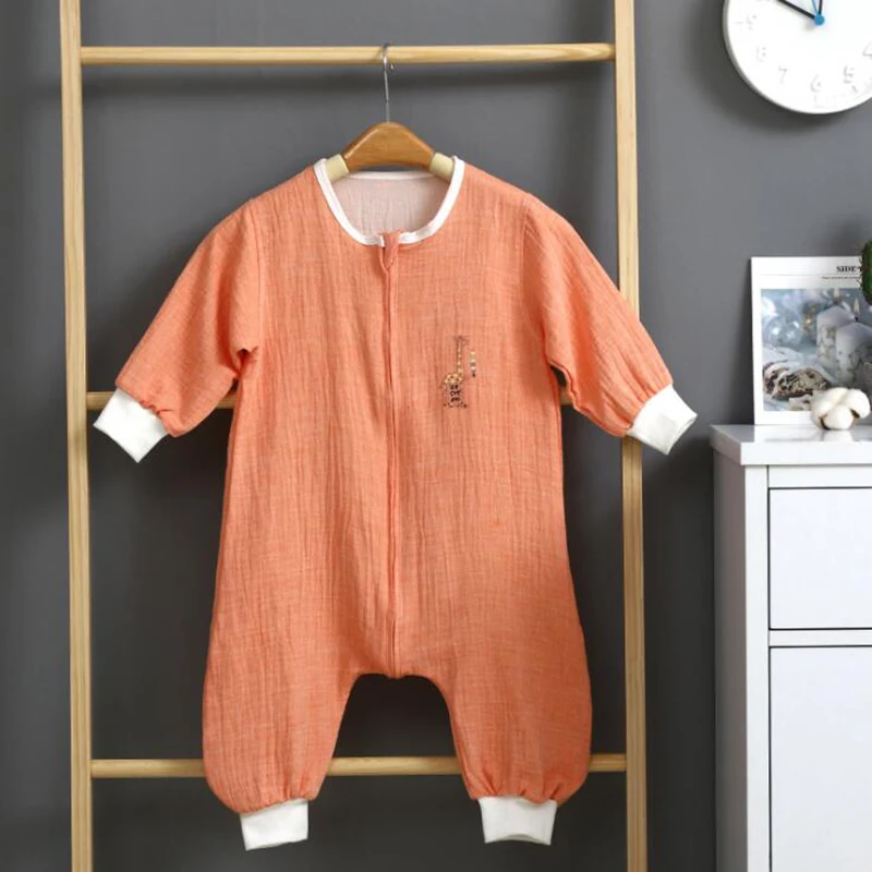 Toddler Sleepsack Long Sleeve Baby Infant Sleep Gown Muslin Newborn Split Leg Cotton Sleeping Bag Spring