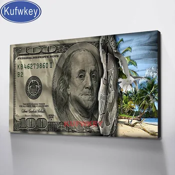 

5d Dollar Beach painting,3d cross stitch diamond embroidery Money diamond painting full square round drill mosaic set art,