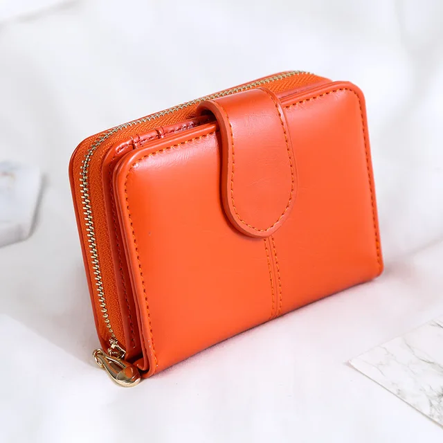 Women Oil Wax Leather Women's Wallet Female Purses Big Capacity Hasp Zipper Purse Ladies Long Wristlet Clutch Coin Card Holders 5