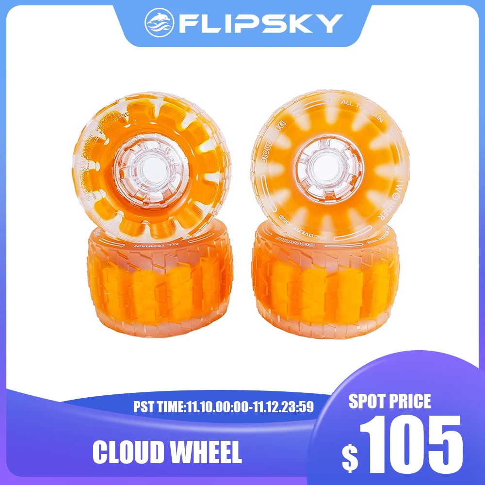 

120mm Electric Skateboard Wheels All Terrain Off Road 78A Translucent Urethane Patented Damping Foam Core Longboard Cloud Wheels