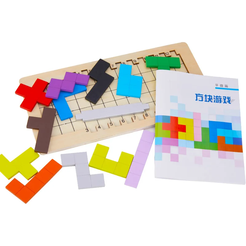 3D деревянная головоломка Tangram, Геометрическая головоломка, воображение, интеллектуальная игра, Тетрис, Развивающие детские игрушки