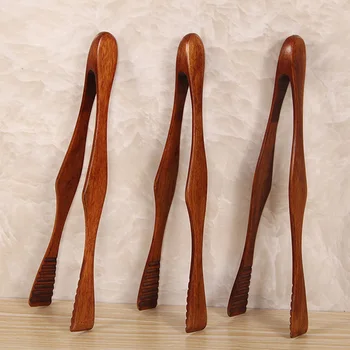 

1pcs Wooden Cooking Kitchen Tongs Food BBQ Clamp Salad Bacon Steak Bread Cake Clip Food Clip 26.5*6.5cm For Cooking