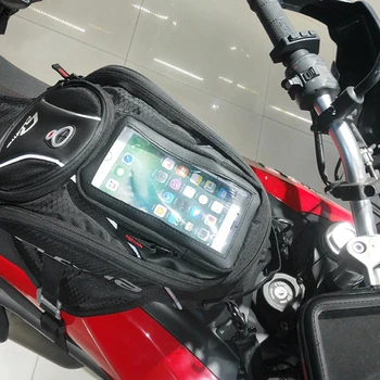 

6L Motorbike Tank Bag Waterproof Cellphone Pouch Reflective Shoulder Bag with Rainproof Cover for Motorcycle Supplies Storage