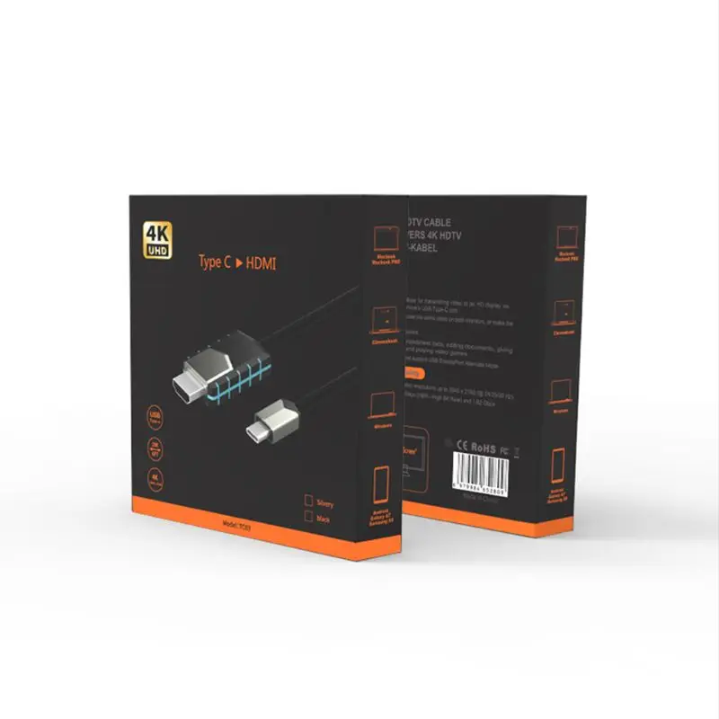 4K 4K USB 3,1 type C к HDMI HDTV кабель адаптер для MacBook Pro/iMac /Surface Book 2 для samsung Galaxy S10 S9 Note 10+ Pro