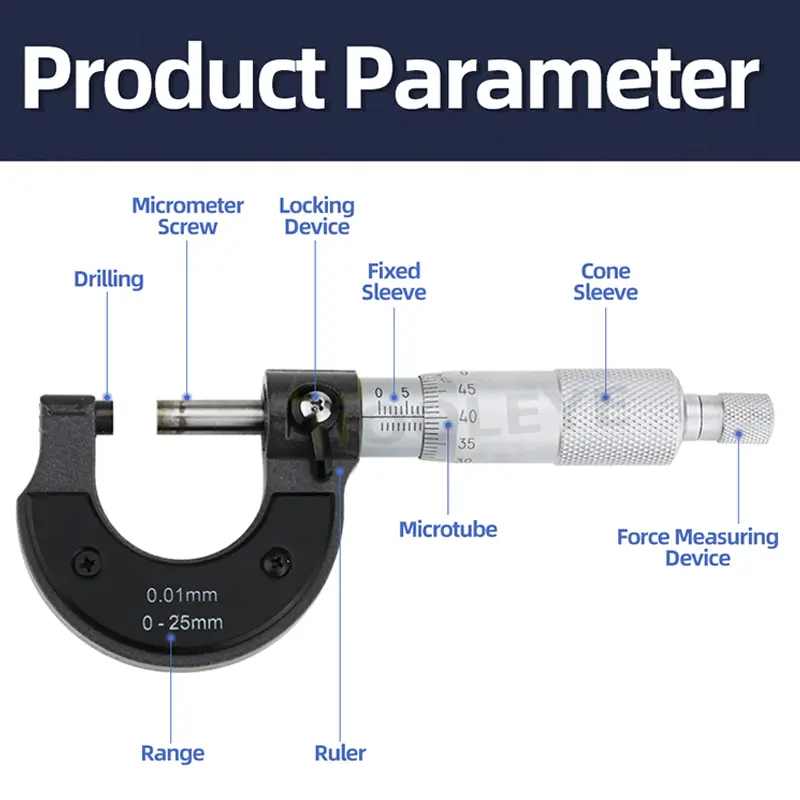 External Micrometer Set Outside Micrometer Micro Meter Mechanical Micrometers Measuring Tools Micrometric Gauges For Measurement image 6