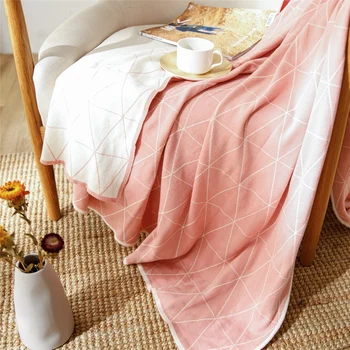 

Simple Modern Throw Blanket Geometric Lines Pattern Soft Puer Cotton Skin-friendly Sofa Bed Cover Blanket Home Textile 2 size