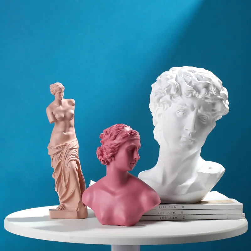 David Head Portraits Bust Venus Mini Gypsum Statue European imitated plaster resin Michelangelo Sculpture Home Decoration David Head Portraits Bust Venus Mini Gypsum Statue European imitated plaster resin Michelangelo Sculpture Home Decoration