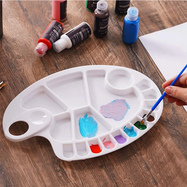 Watercolor Palette Empty Large Capacity with Finger Hole Gouache Mixing