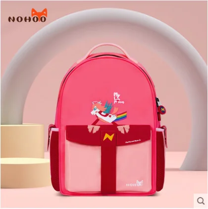 pink NOHOO детские школьные сумки для подростков мальчиков девочек большой емкости школьный рюкзак Водонепроницаемый портфель Детская сумка для книг mochila - Цвет: pink