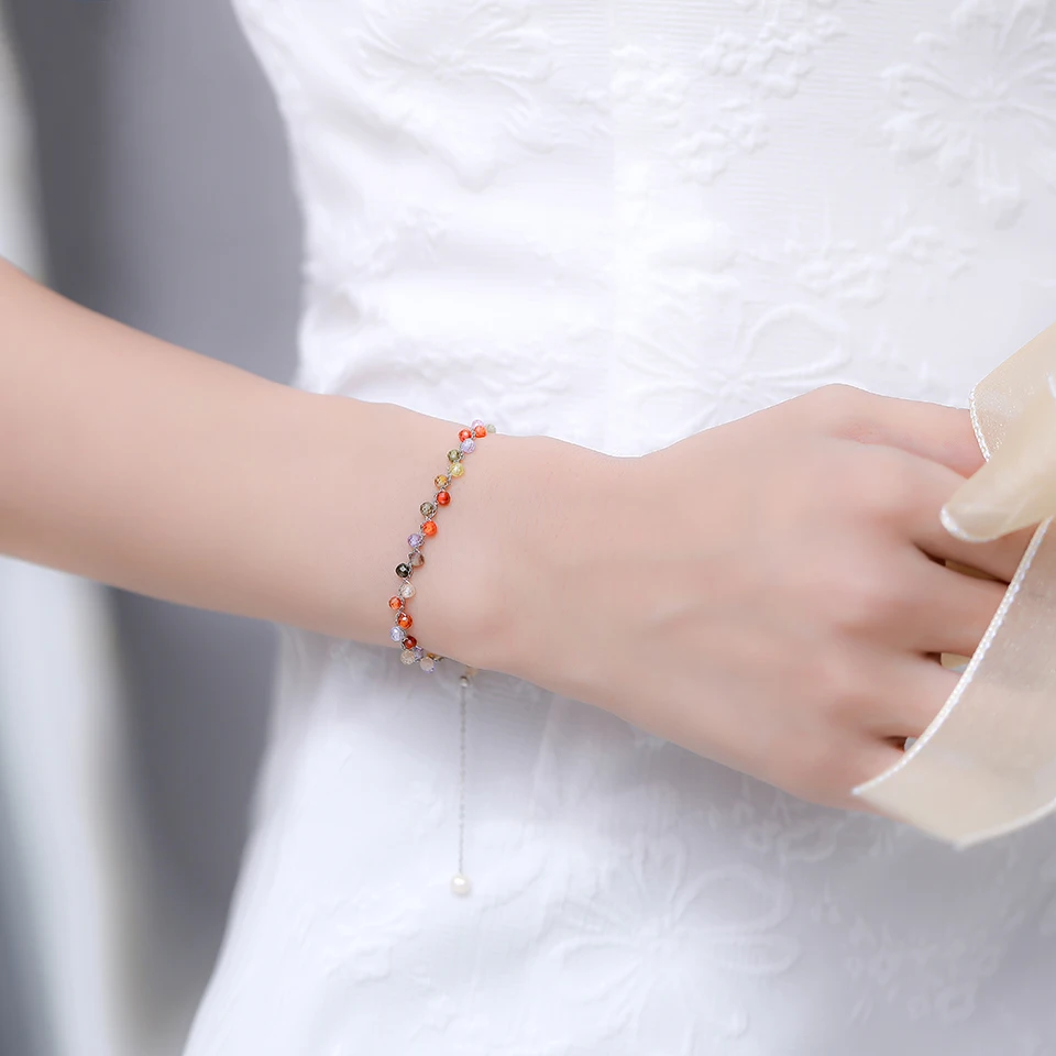 Lina Jw 3MM Natural Stone Black Spinel Bracelet on Hand for Women Jewelry Party /Wedding Luxury Gift Set Handwork
