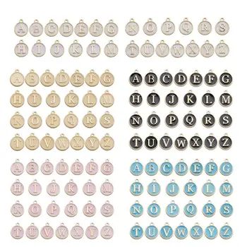 

26Pcs Alphabet Letter Enamel Charms Double Sided Initial Pendant A-Z Alphabet Charm for Necklace Bracelet Jewelry Making