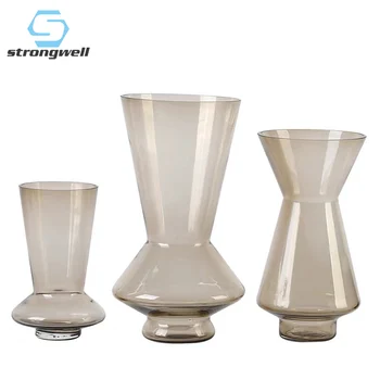

Strongwell Transparent Glass Vase Flower Vases for Homes Decoration Hydroponics Wedding Vase Gift Living Room Decoration Vase