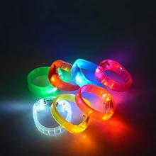 30 шт., светодиодный Светодиодный светильник со звуковым управлением, браслет с активированным свечением, мигающий браслет для Хэллоуина, Рождества, фестиваля, вечерние принадлежности