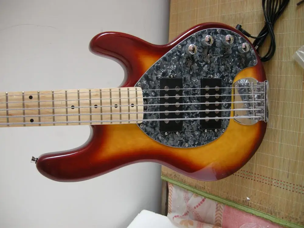 Китайская гитара Прямая с фабрики музыкальный человек 5 струн sunburst электрическая бас гитара реальное изображение 7yue6