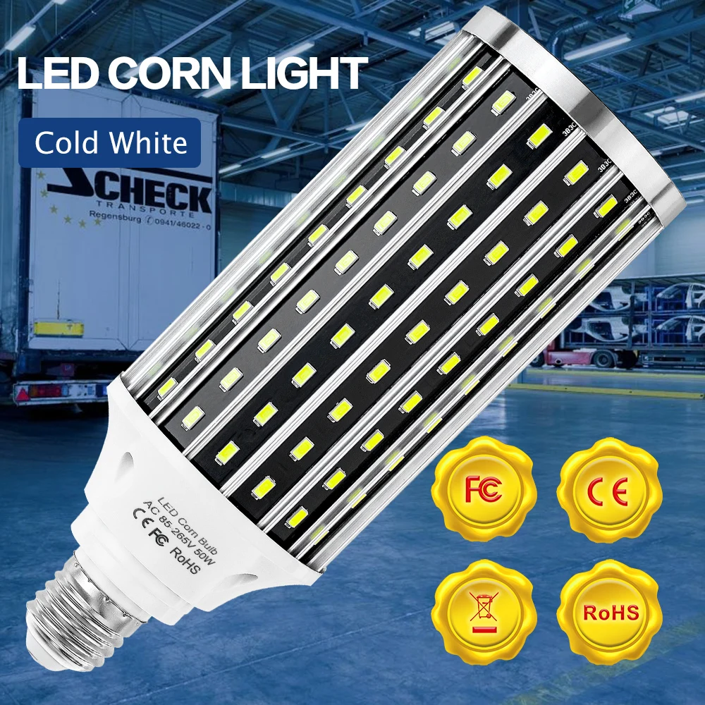 

E27 LED Lamps E39 Light Bulb LED 220V Lamparas LED 50W SMD5730 AC100-270V Outdoor Workshop Garage Lamp Industrial Lighting 110V