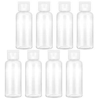 

8pcs 50ml Portable Clamshell Bottles Empty Plastic Bottle Travel Container for Cosmetic Shampoo Lotion (Ramdom Cap Color)