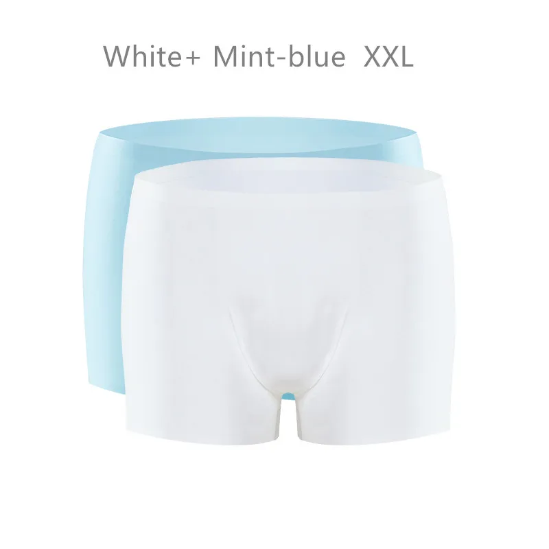xiaomi mijia хлопок Смит чувство воздуха Бесшовные дышащие тонкие легкие 2 шт. в комплекте пижамы нижнее белье - Цвет: White-Mint blue XXL