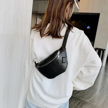 

Women Chest Bag New Waist Packs Pure Color Shell Leather Messenger Shoulder Bag Phone Crossbody Money Chest Bags Mujer #YJ