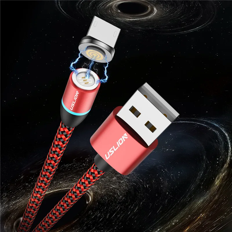 Магнитный Зарядное устройство Micro Тип usb C кабель магнит зарядный провод для Samsung S10 S9 S7 S6 Redmi Note 5 Магнитный кабель для мобильного телефона - Цвет: Red