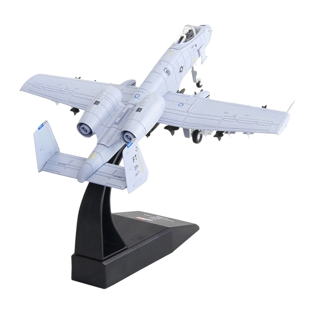 USA A-10 Attacker Aircraft 1:100 Scale Warthog Diecast Display Model with Stand for Decoration or Gift