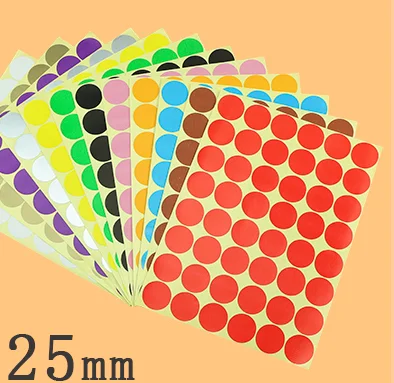 12 colors DIY Stickers Colorful Writing Round Sticker Labels Dot Blank Self-adhesive Circle Paper Tag 6/8/10/13/16/19/25/32mm