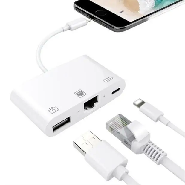 

Stimulate Battlefield Fast Network Card Lightning Adapter Mobile Phone Tablet Turn RJ45 Ethernet Network Cable Connector