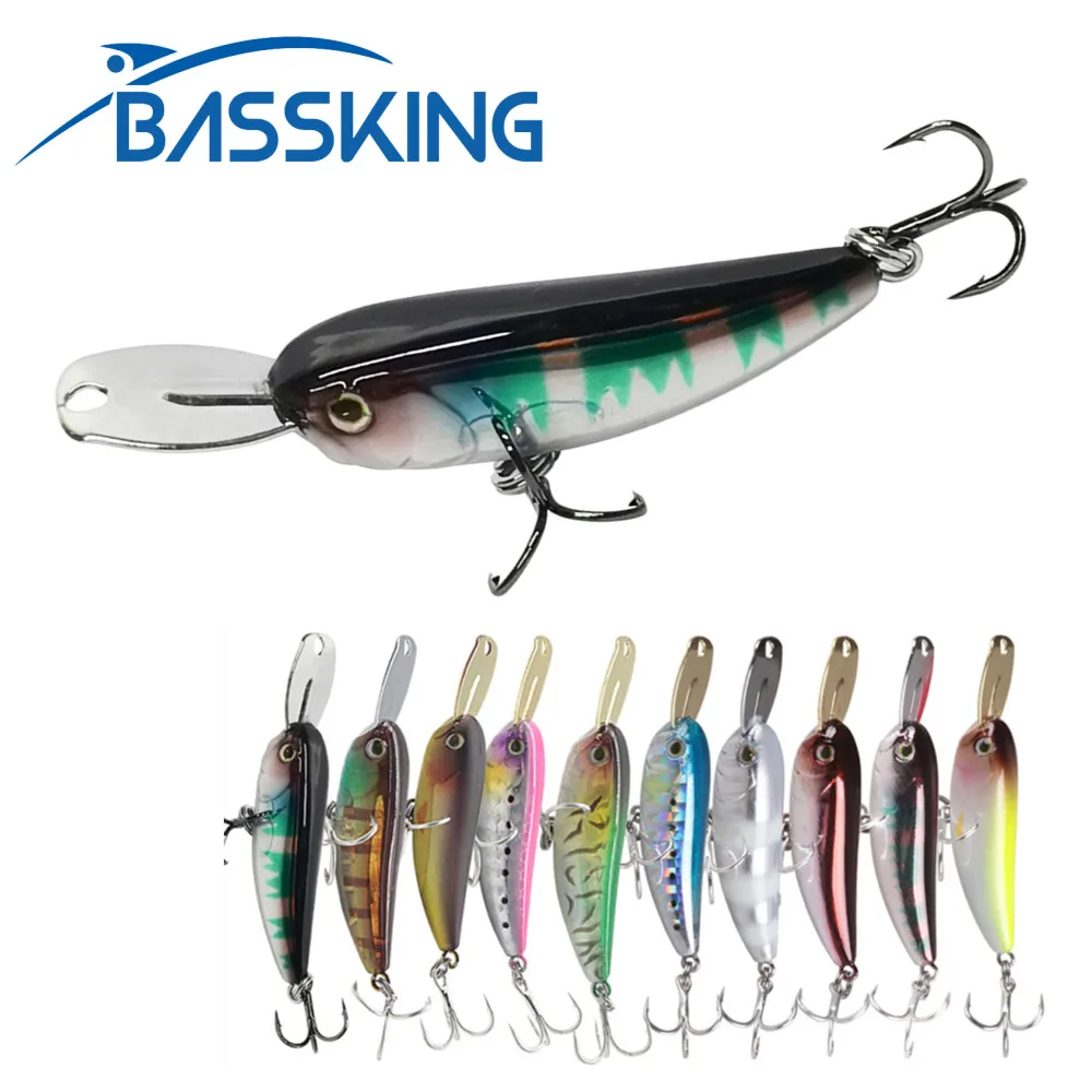 BASSKING Small Minnow Fishing Hard Lure Silent Metal Lip Bait for Bass and  Trout Artificial Fishing Lure 4cm 5.5g