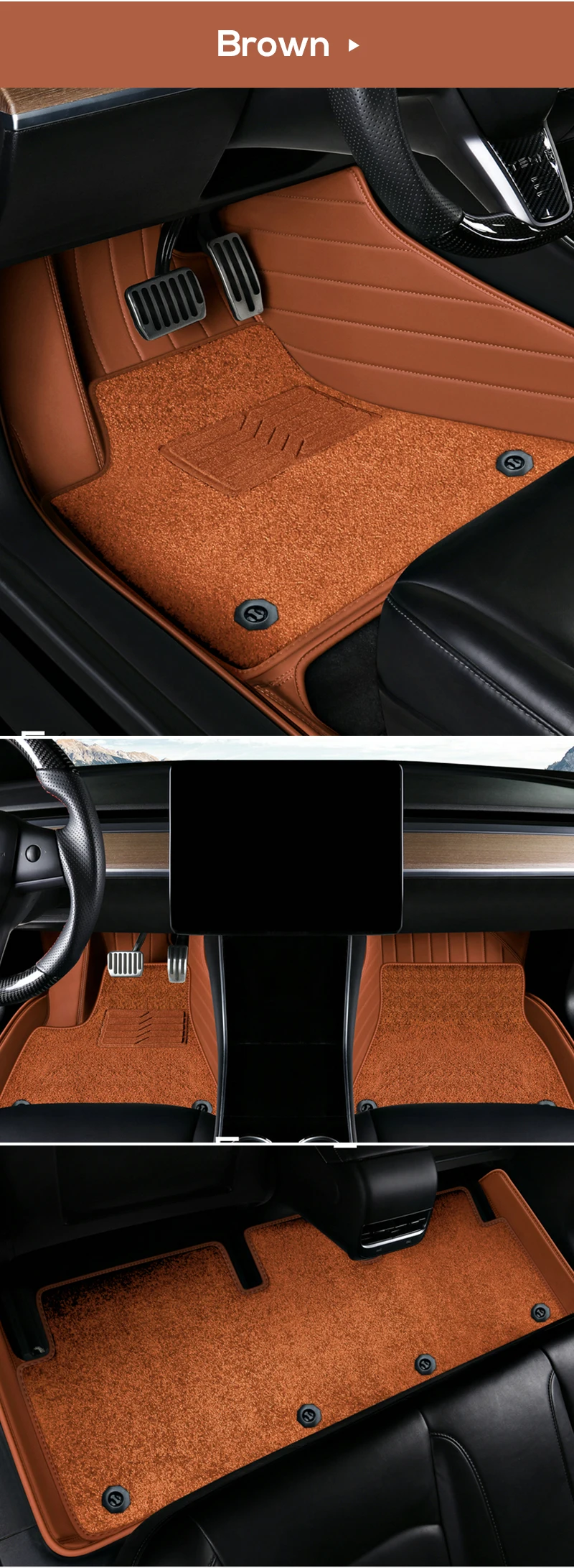 Double Layers ECO Leather Material For Tesla Model 3 Tesla Model Y